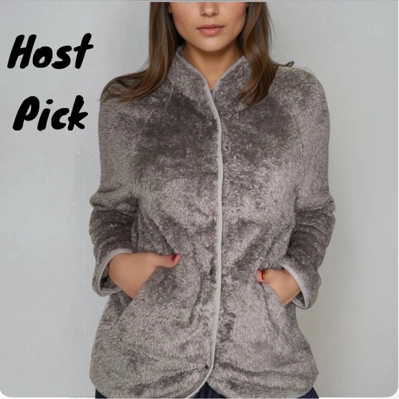 Women’s Cozy Gray Women's Jacket Size Large - Picture 4 of 6